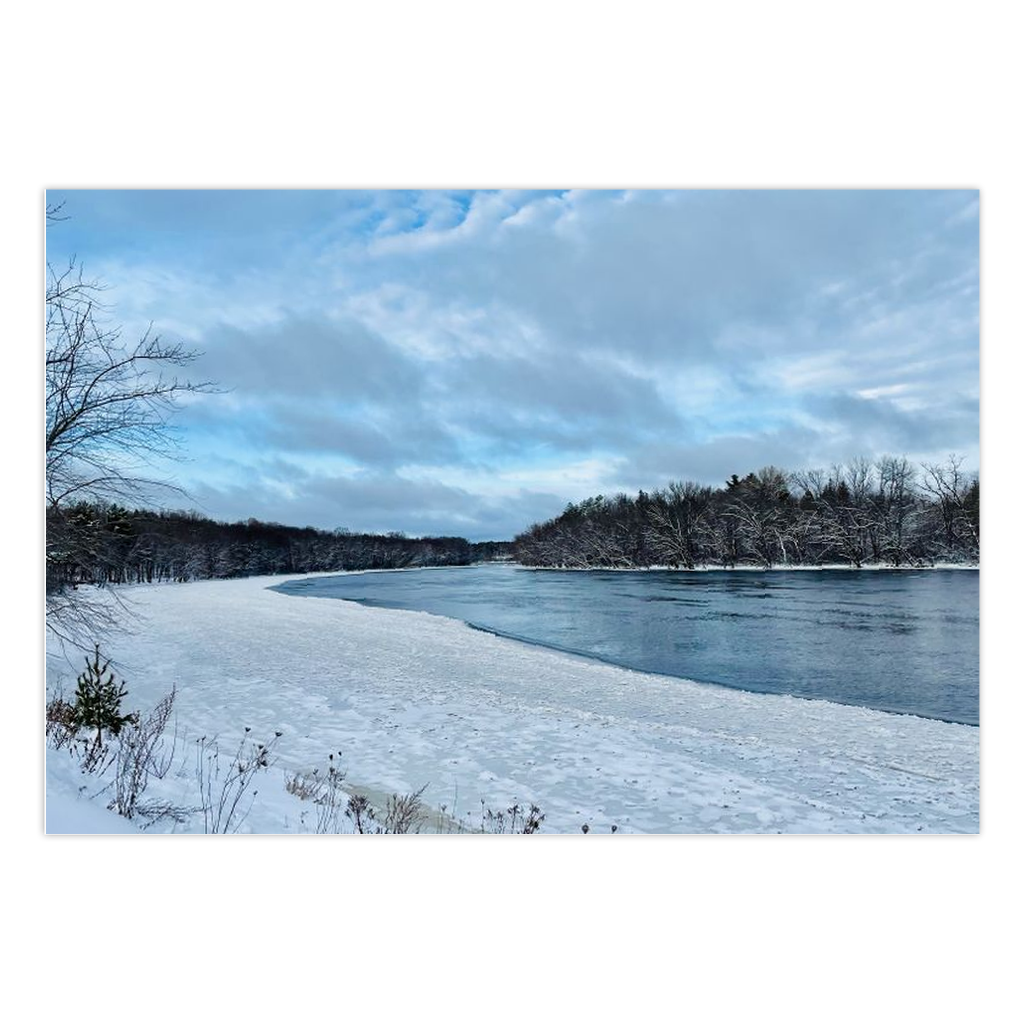 Stillwater River in Winter Folded Notecards